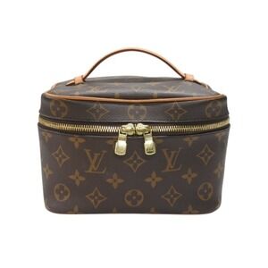 LOUIS VUITTON Monogram Leather Brown Nice Vanity Bag Brown